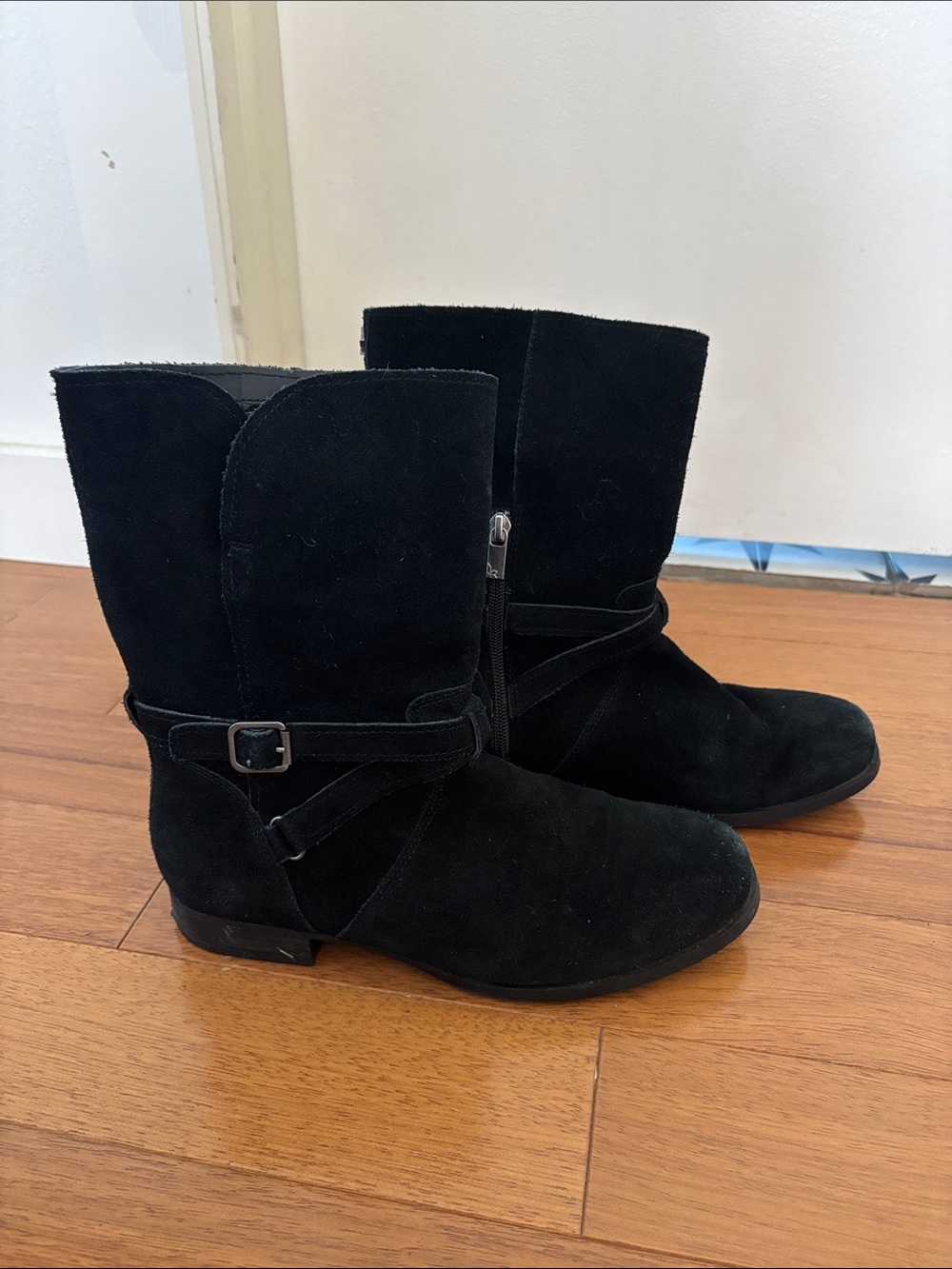Koolaburra Black Suede Buckle Boots